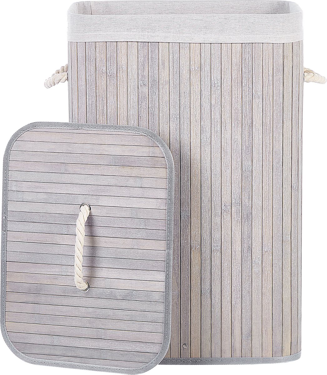 Beliani KOMARI - Mand--Bamboehout - Grijs