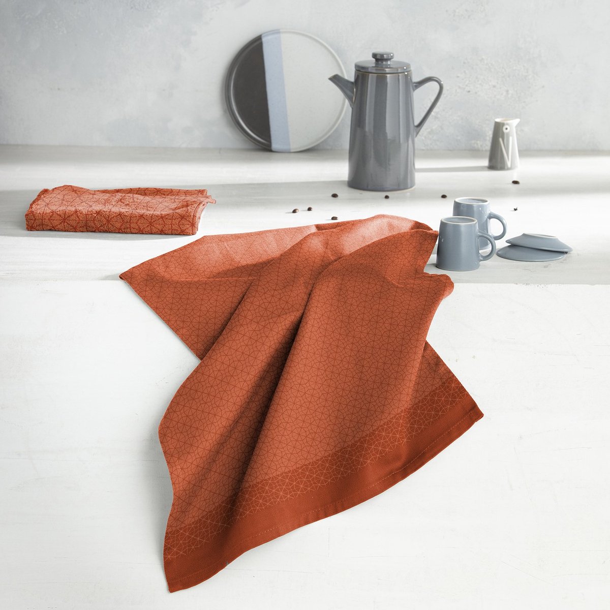 DDDDD theedoek Chrystal - 60x65 cm - Sienna - 6 stuks - Oranje