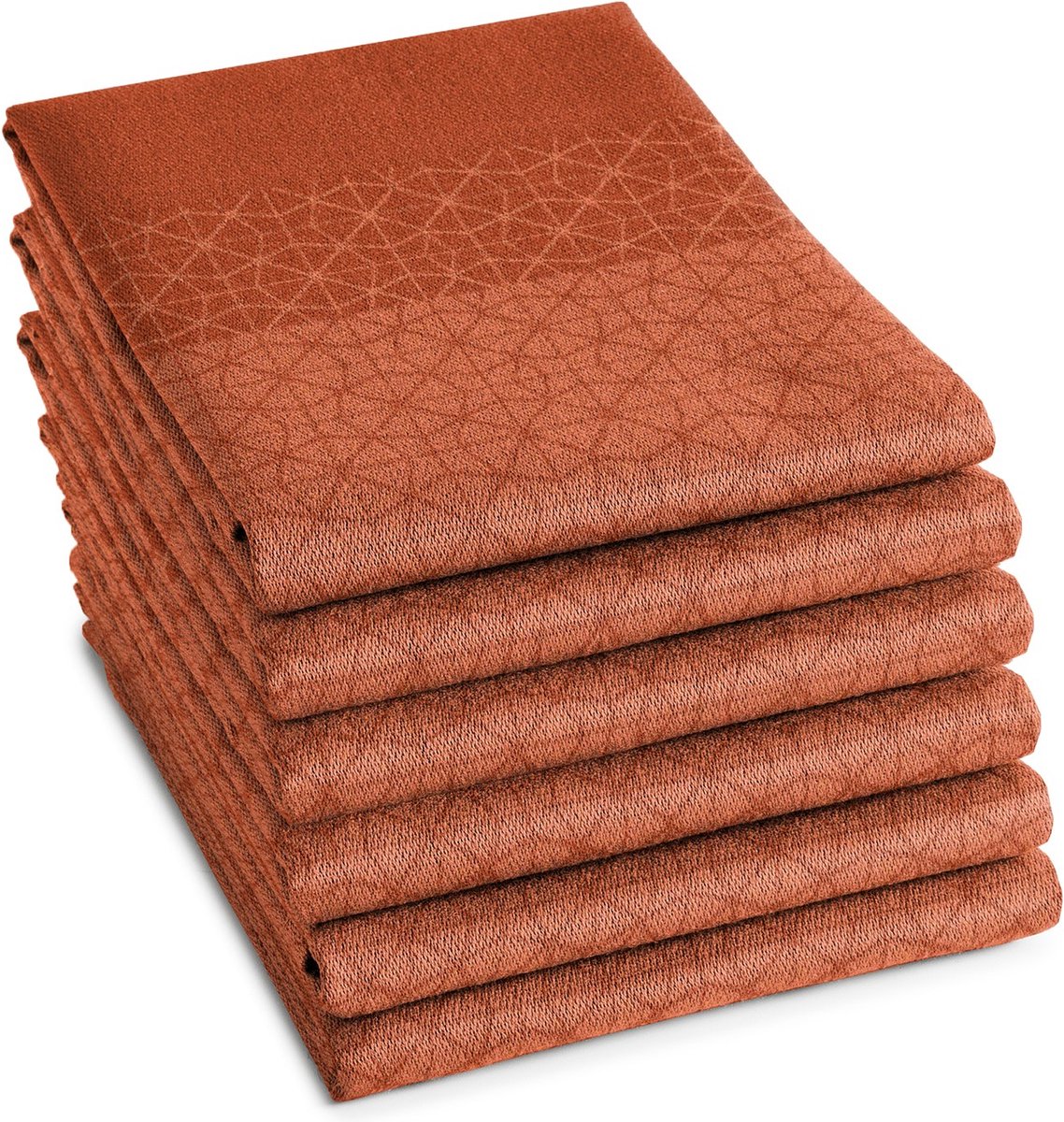 DDDDD theedoek Chrystal - 60x65 cm - Sienna - 6 stuks - Oranje