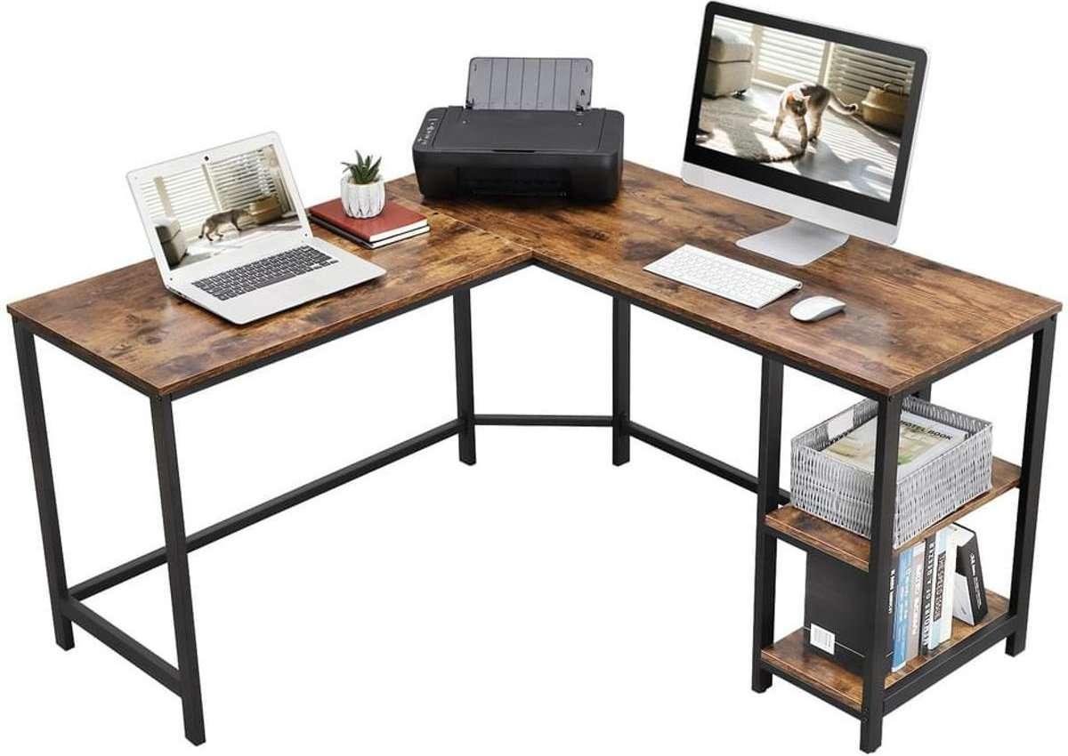 Nancy&apos;s Lenox Hill Bureau - Werktafel - Kantoortafel - Bureaus 138 x 138 x 75 cm - Bruin