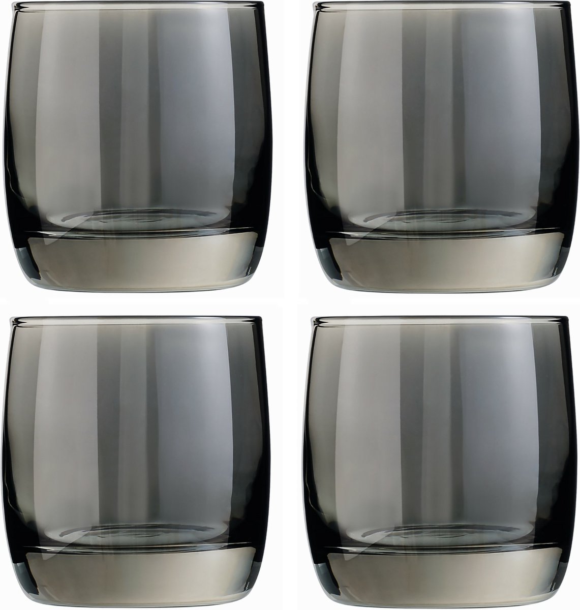 Luminarc Whisky tumbler glazen - 8x - transparant - 300 ml - Whiskeyglazen - Zwart