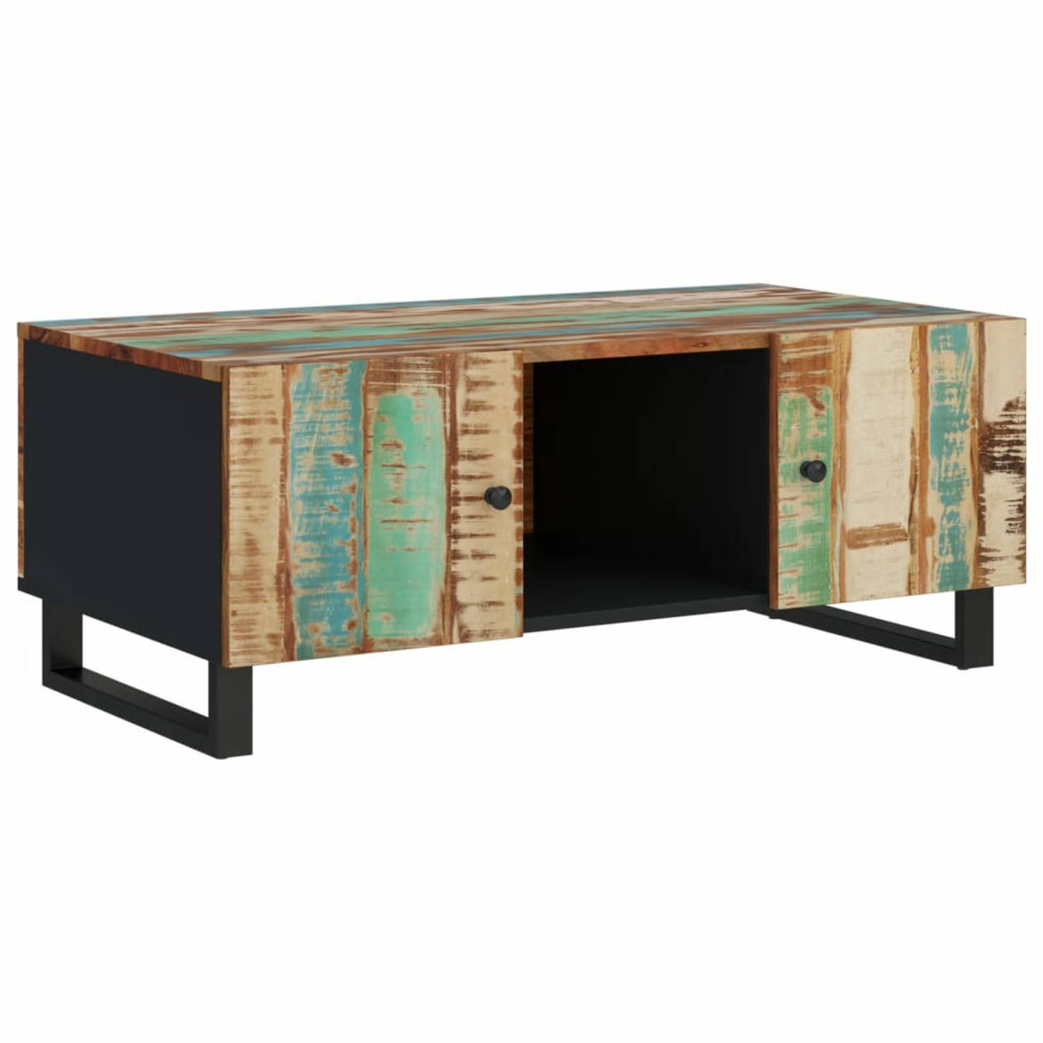 vidaXL Salontafel 100x54x40 cm massief gerecycled hout en bewerkt hout - Marrón