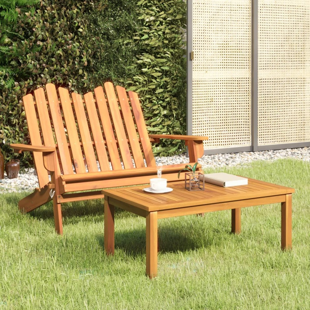 vidaXL 2-delige Loungeset Adirondack massief acaciahout - Bruin