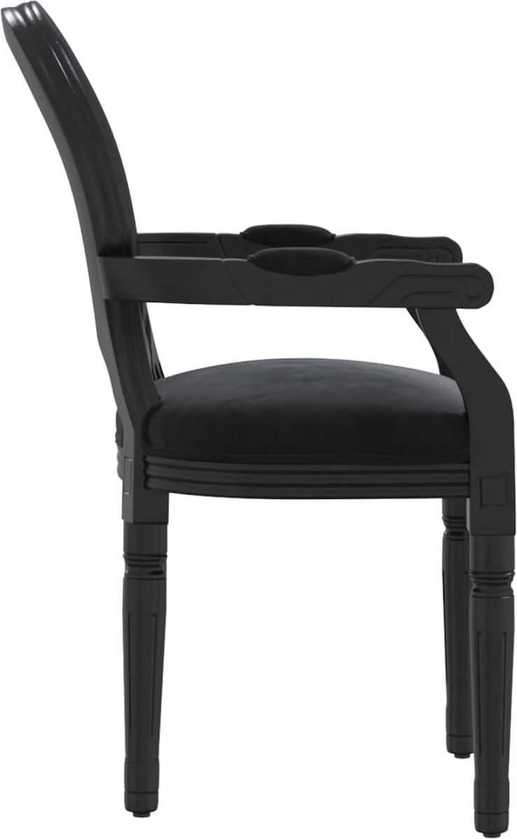 vidaXL Eetkamerstoel 54x56x96,5 cm fluweel - Zwart