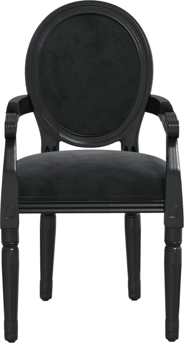 vidaXL Eetkamerstoel 54x56x96,5 cm fluweel - Zwart