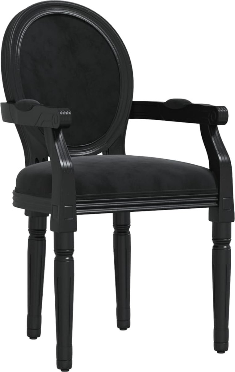 vidaXL Eetkamerstoel 54x56x96,5 cm fluweel - Zwart