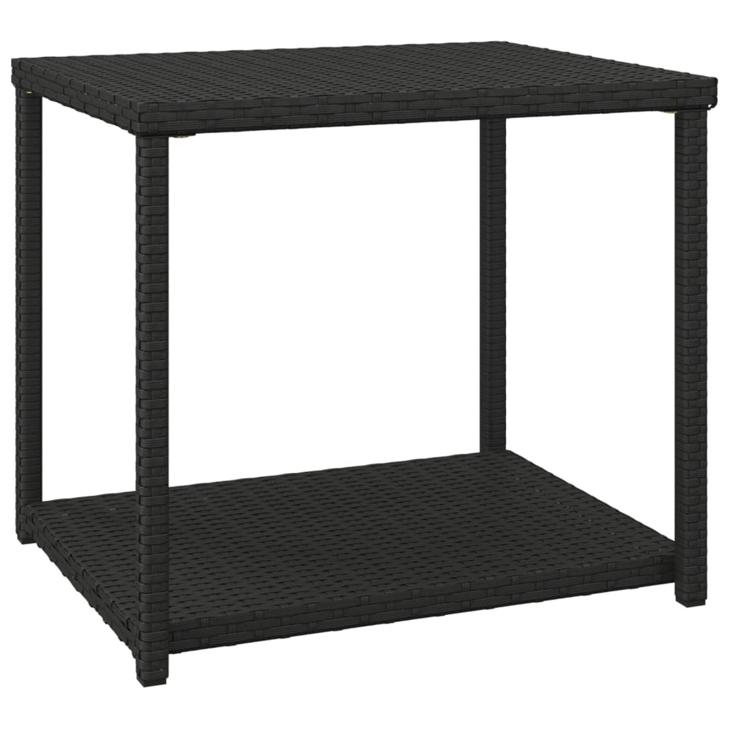 vidaXL Bijzettafel 55x45x49 cm poly rattan - Negro