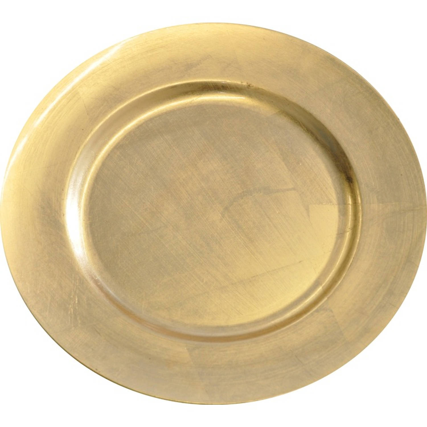 Kaarsenbord/plateau goud glimmend 33 cm rond - Kaarsenplateaus