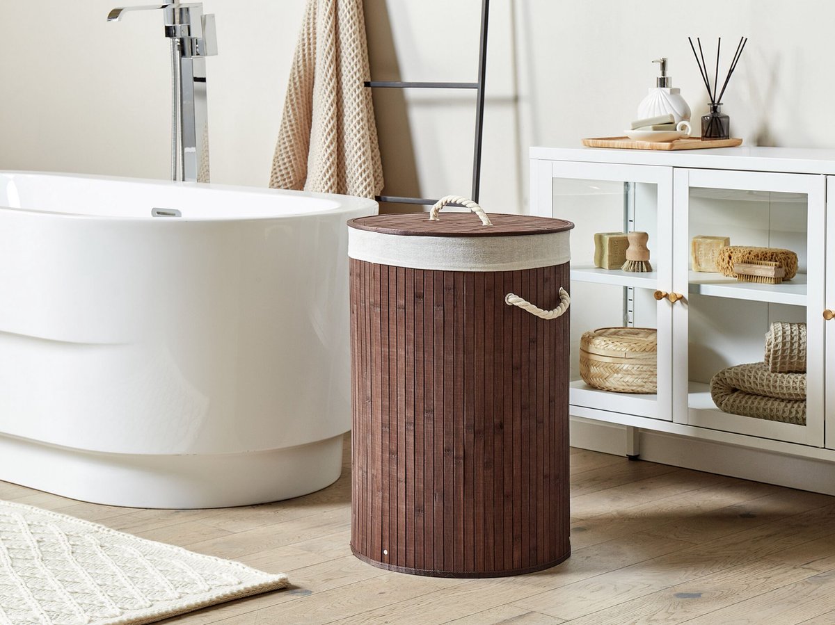 Beliani SANNAR - Mand--Bamboehout - Bruin