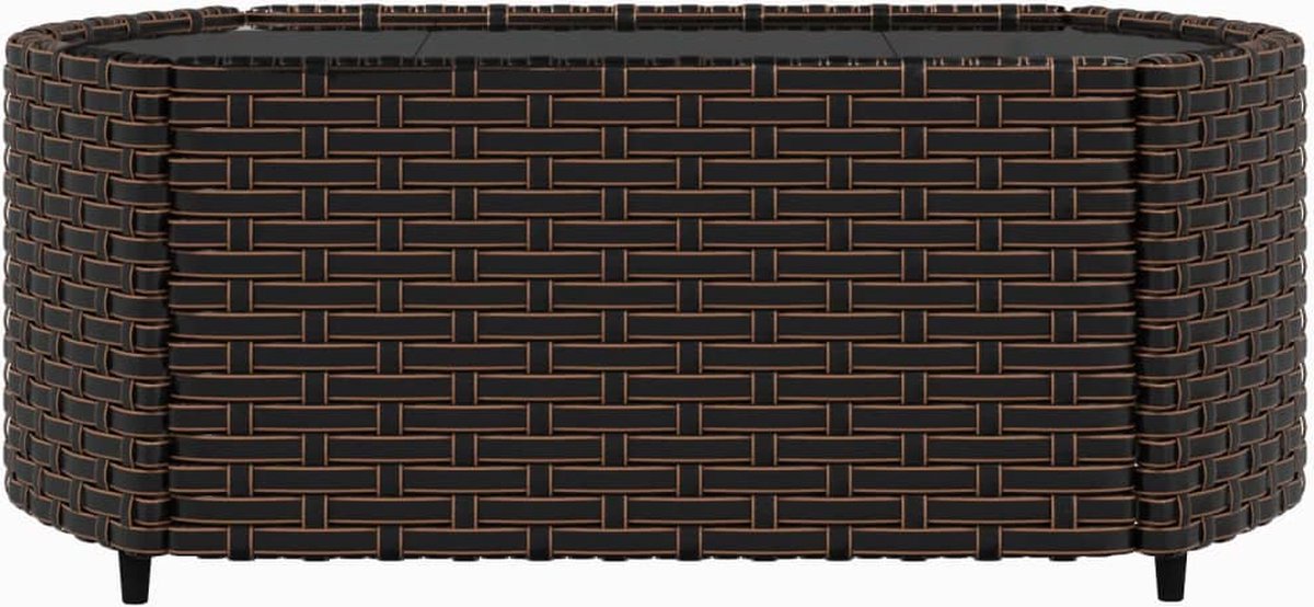 vidaXL 3-delige Loungeset met kussens poly rattan - Bruin