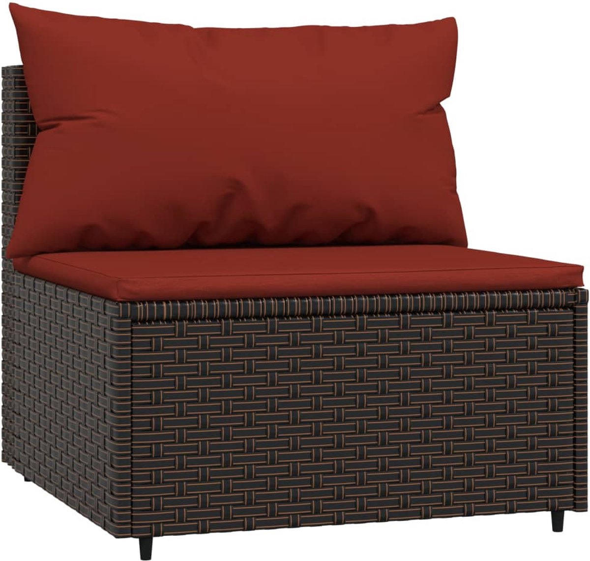 vidaXL 4-delige Loungeset met kussens poly rattan - Bruin