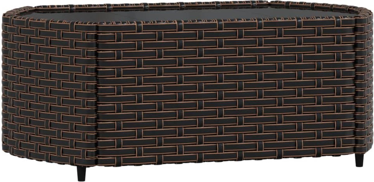 vidaXL 4-delige Loungeset met kussens poly rattan - Bruin