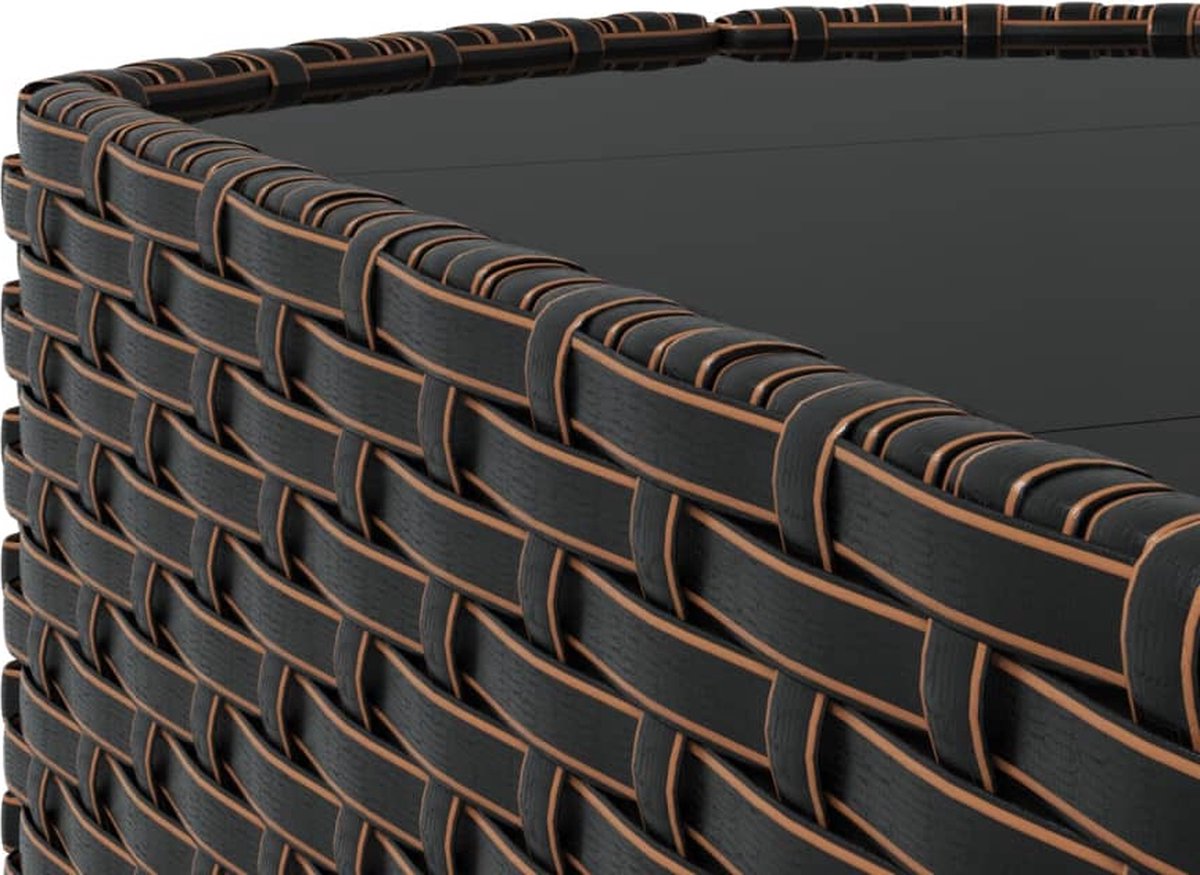 vidaXL 4-delige Loungeset met kussens poly rattan - Bruin