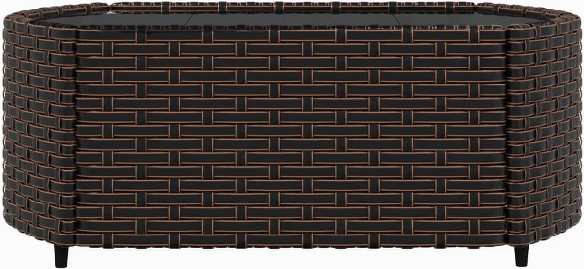 vidaXL 4-delige Loungeset met kussens poly rattan - Bruin