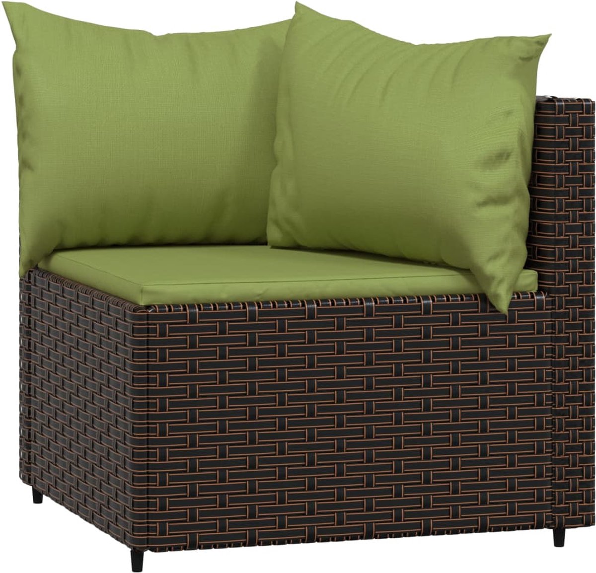 vidaXL 4-delige Loungeset met kussens poly rattan - Bruin