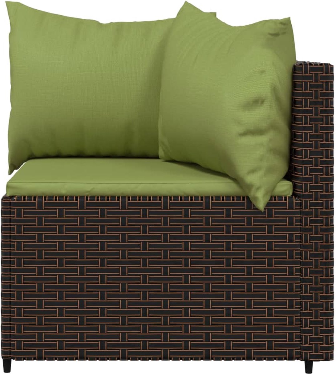 vidaXL 4-delige Loungeset met kussens poly rattan - Bruin