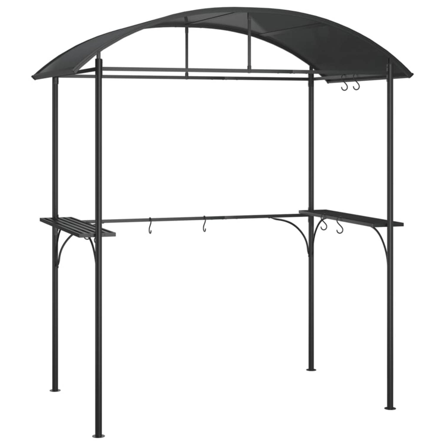 vidaXL Barbecuepaviljoen met zijplanken 220x115x230 cm staal antraciet