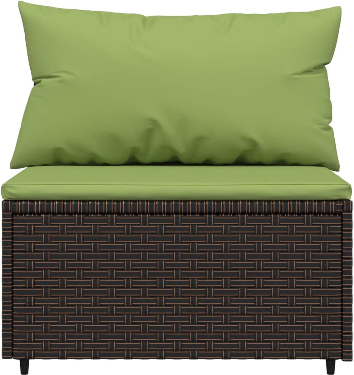 vidaXL 4-delige Loungeset met kussens poly rattan - Bruin