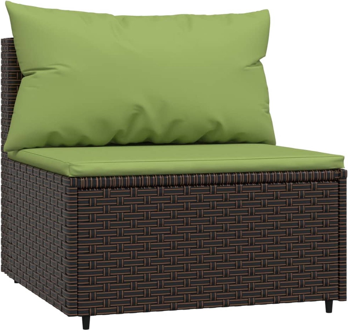 vidaXL 4-delige Loungeset met kussens poly rattan - Bruin