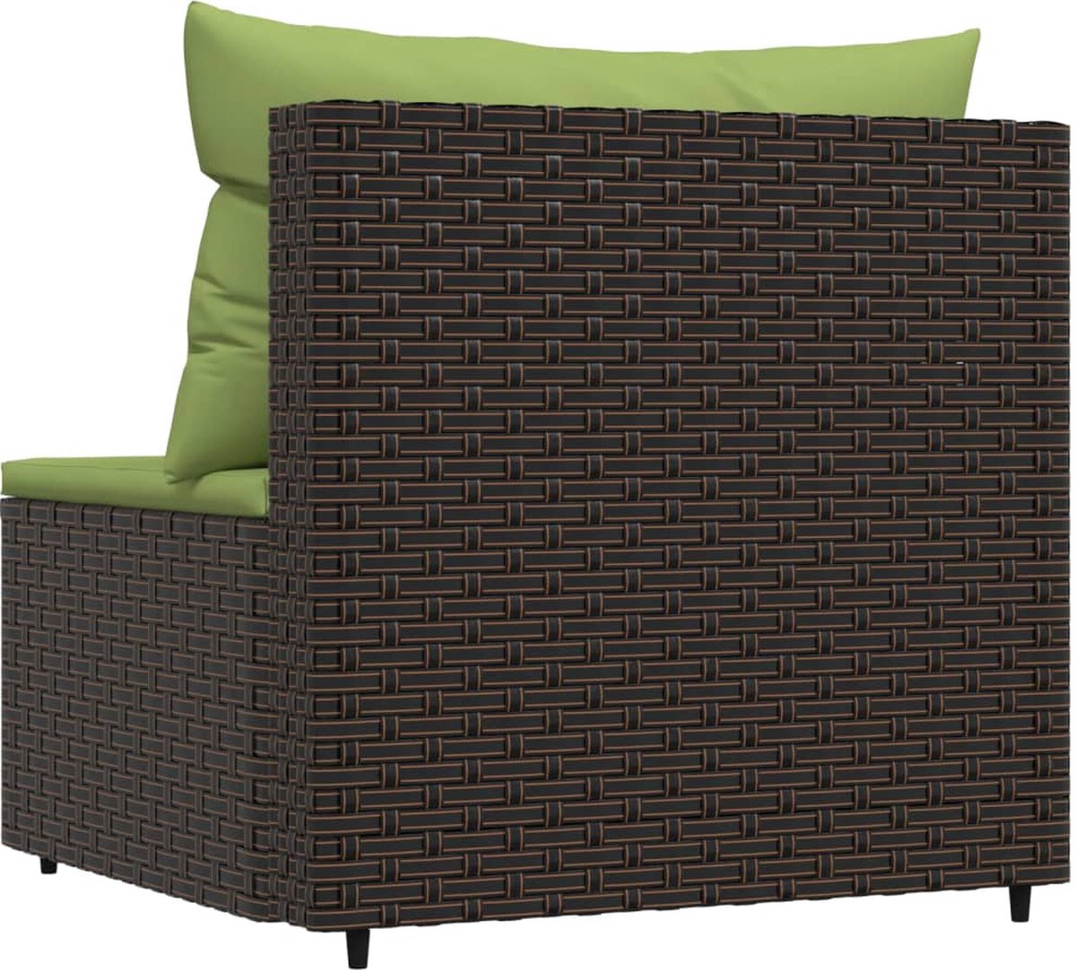 vidaXL Tuinmiddenbank met kussens poly rattan - Bruin