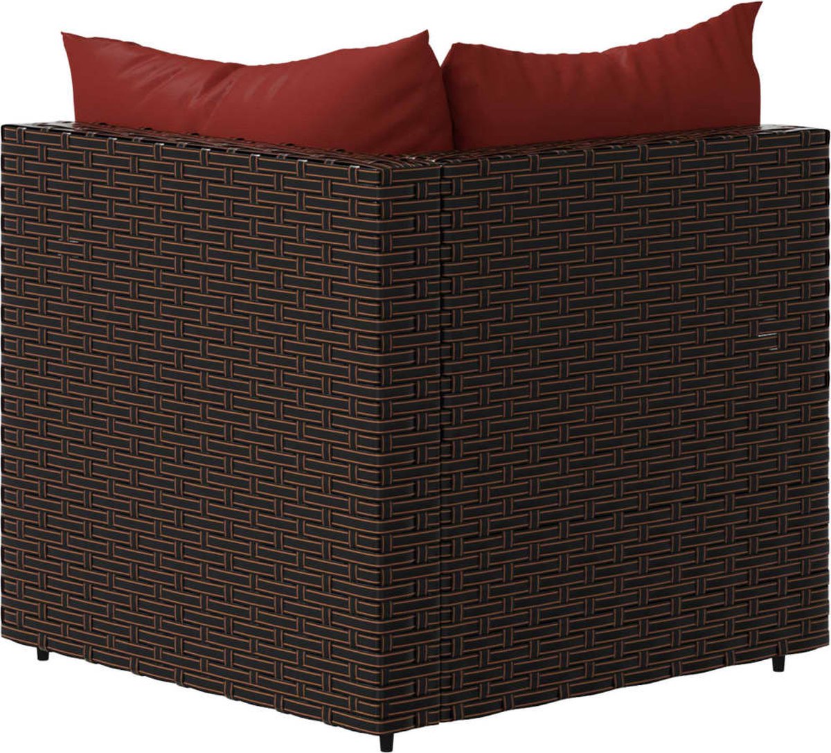 vidaXL Tuinhoekbanken met kussens 2 st poly rattan - Bruin