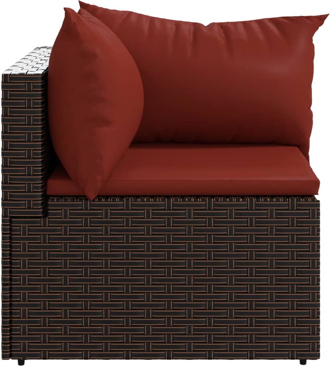vidaXL Tuinhoekbanken met kussens 2 st poly rattan - Bruin