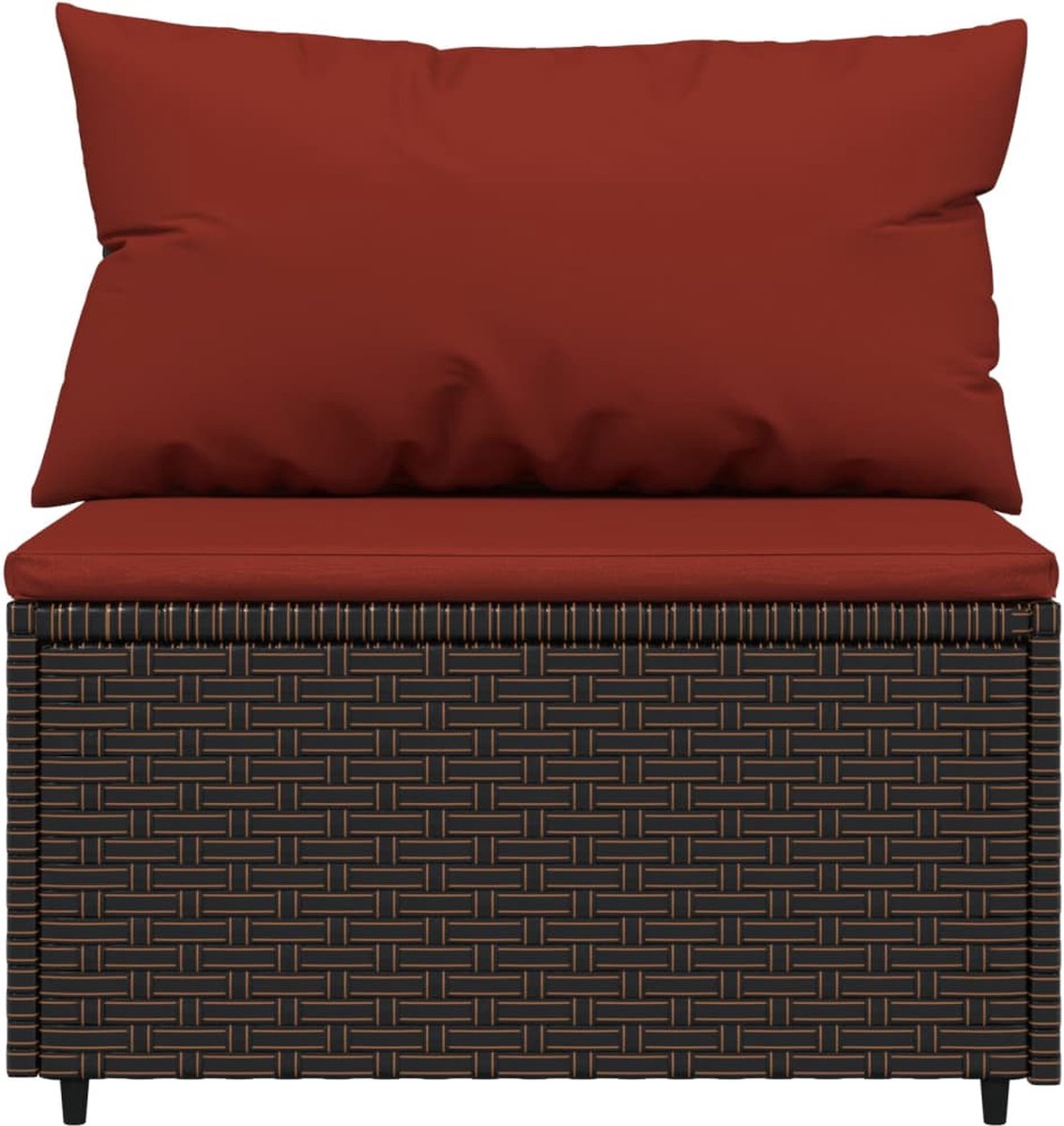 vidaXL 3-delige Loungeset met kussens poly rattan - Bruin