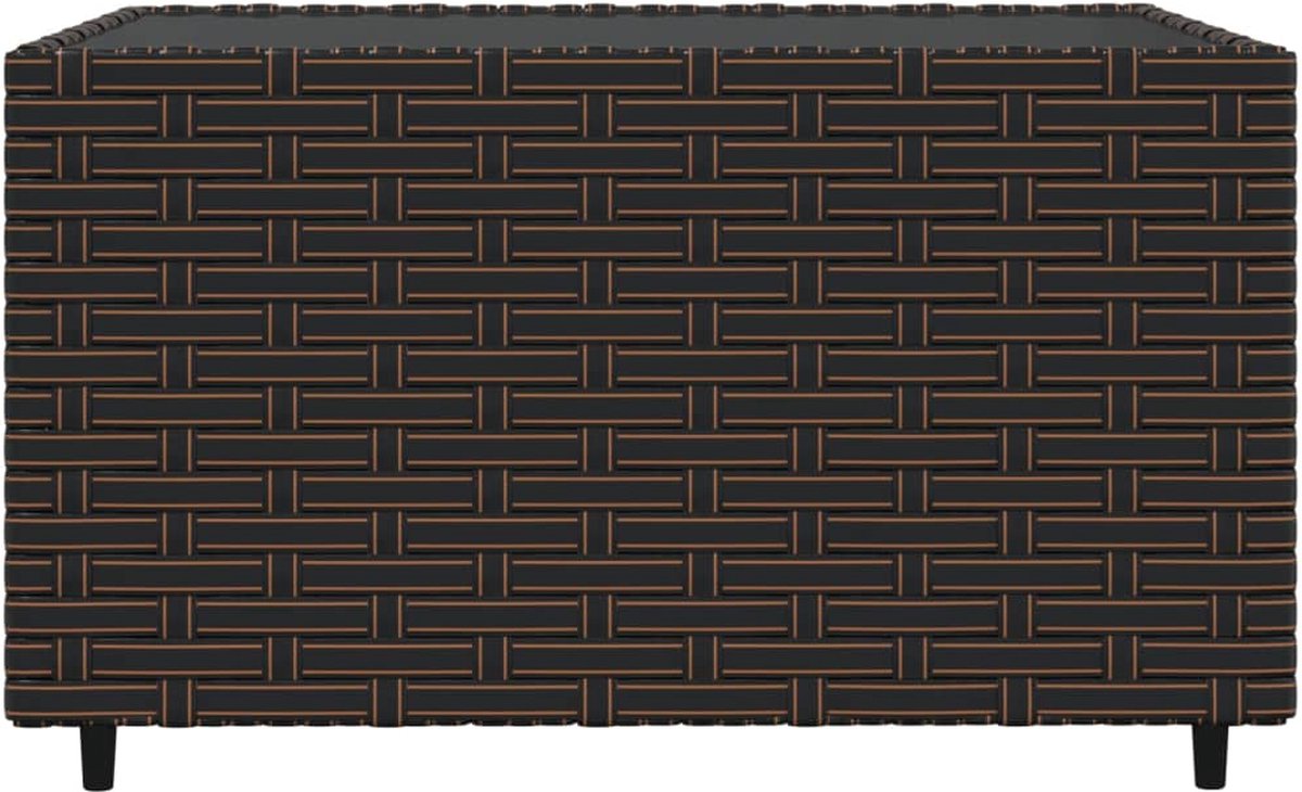 vidaXL 4-delige Loungeset met kussens poly rattan - Bruin