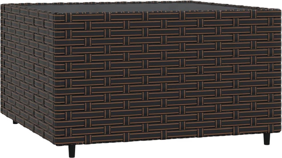 vidaXL 4-delige Loungeset met kussens poly rattan - Bruin