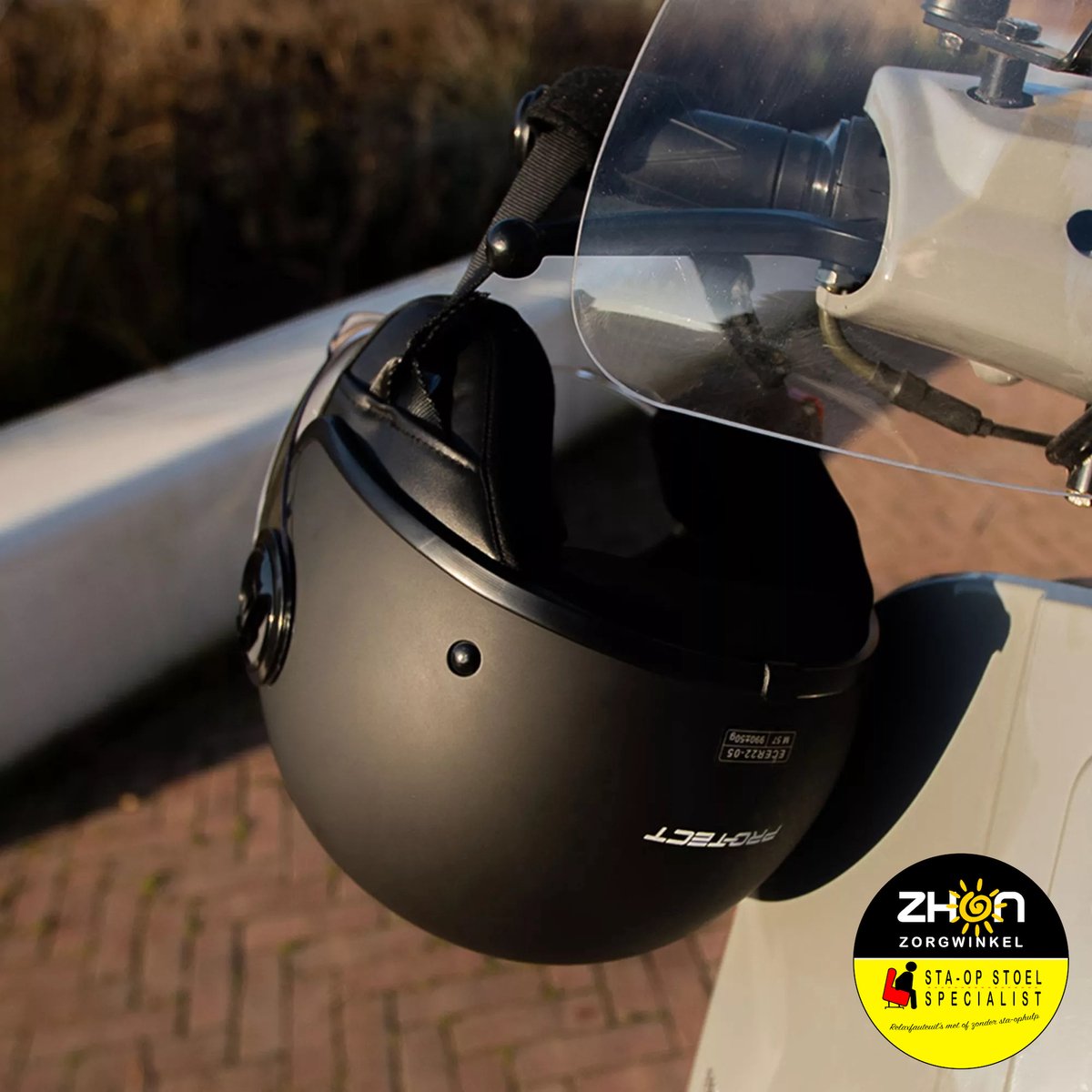 Pro tect urban helm l voor scooter en fiets ece keurmerk - Zwart