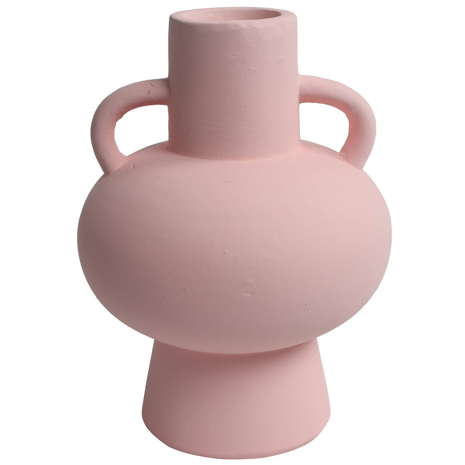 Countryfield Decoratie Amphora kruik of vaas terracotta - D13 x H18 cm - smalle opening - Vazen - Roze