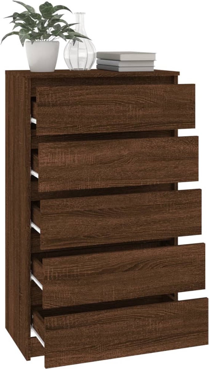 vidaXL Ladekast 60x36x103 cm bewerkt houteikenkleurig - Bruin