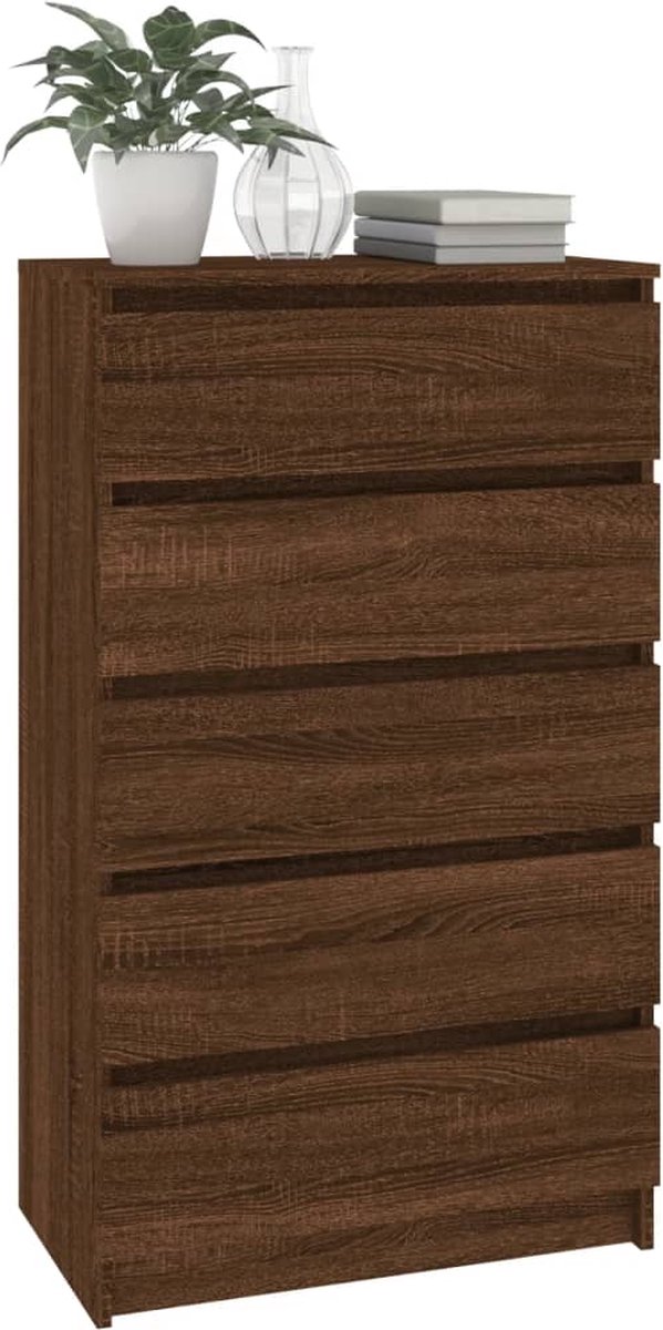 vidaXL Ladekast 60x36x103 cm bewerkt houteikenkleurig - Bruin