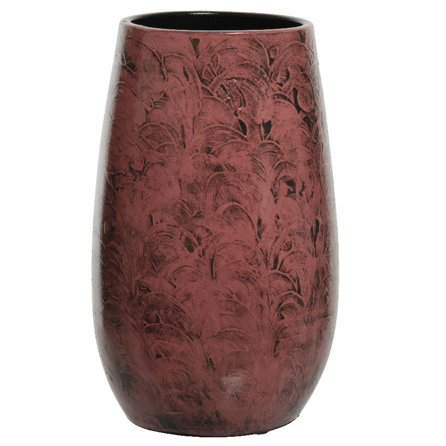 Decoris Bloemenvaas - terracotta - donker - D22 x H40 cm - Vazen - Roze