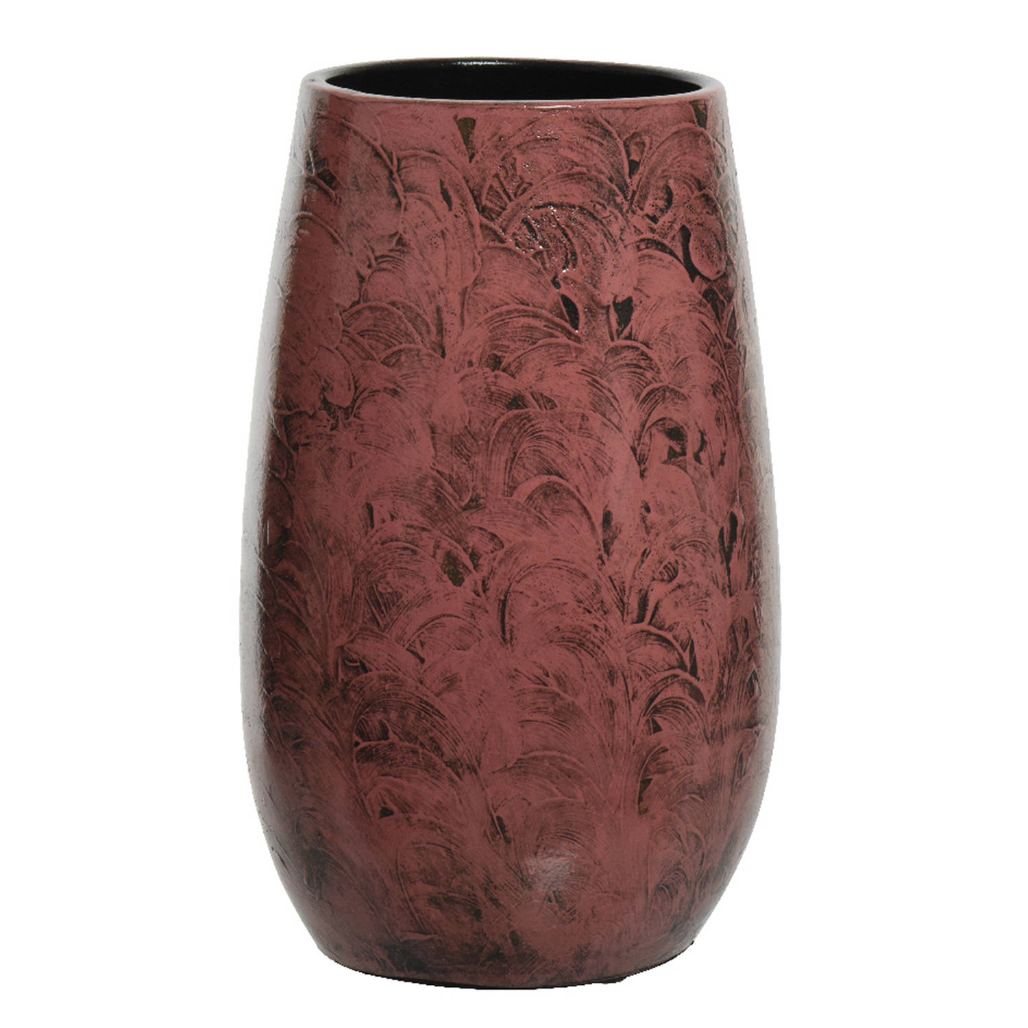 Decoris Bloemenvaas - terracotta - donker - D19 x H30 cm - Vazen - Roze