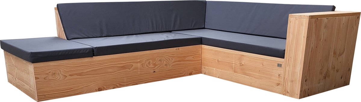 Wood4you - Loungeset 7 douglashout 200x240 cm - incl strakke kussens - Bruin