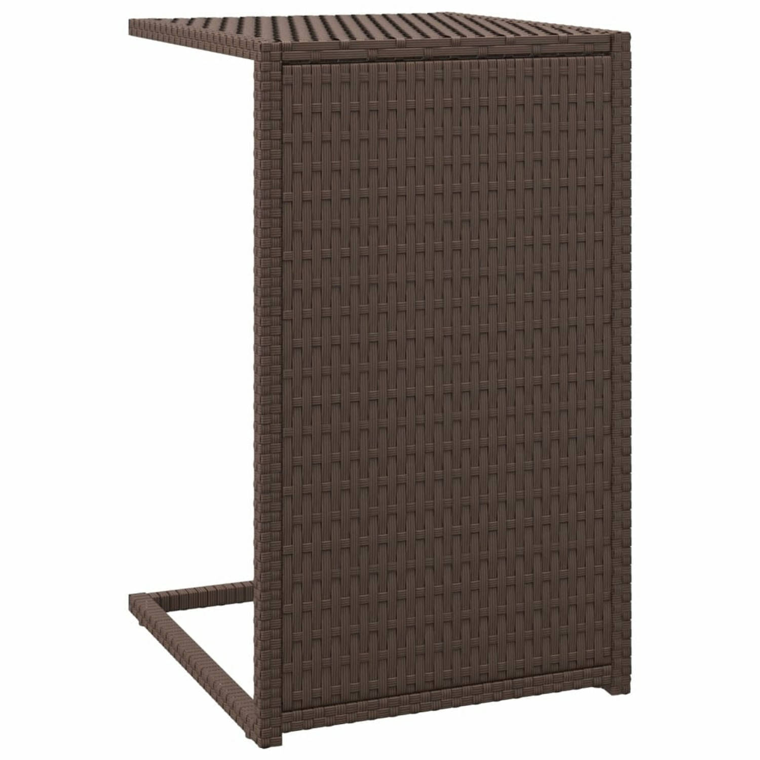 vidaXL Bijzettafel C-vormig 40x35x60 cm poly rattan - Marrón