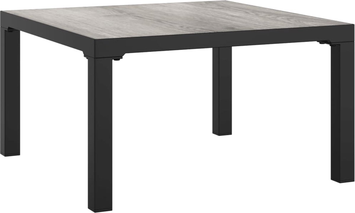 vidaXL 7-delige Loungeset poly rattan en grijs - Zwart