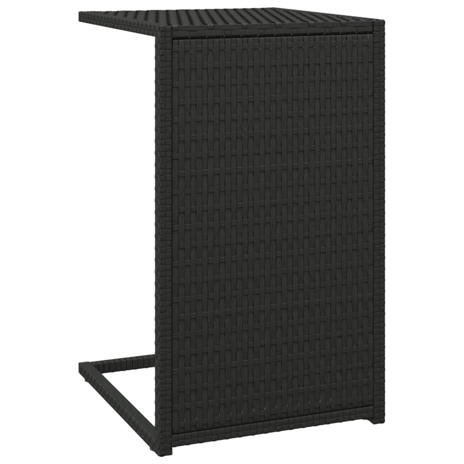 vidaXL Bijzettafel C-vormig 40x35x60 cm poly rattan - Negro