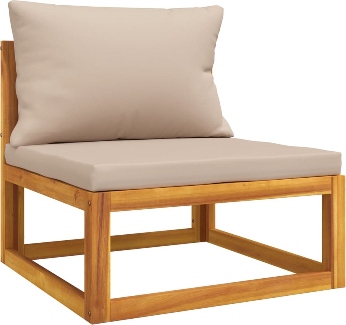 vidaXL 8-delige Loungeset met taupe kussens massief hout - Bruin