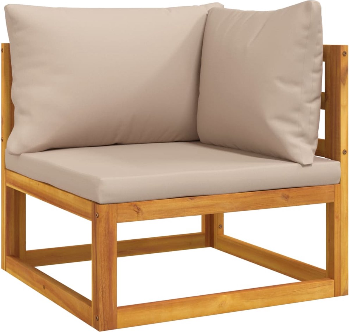 vidaXL 8-delige Loungeset met taupe kussens massief hout - Bruin