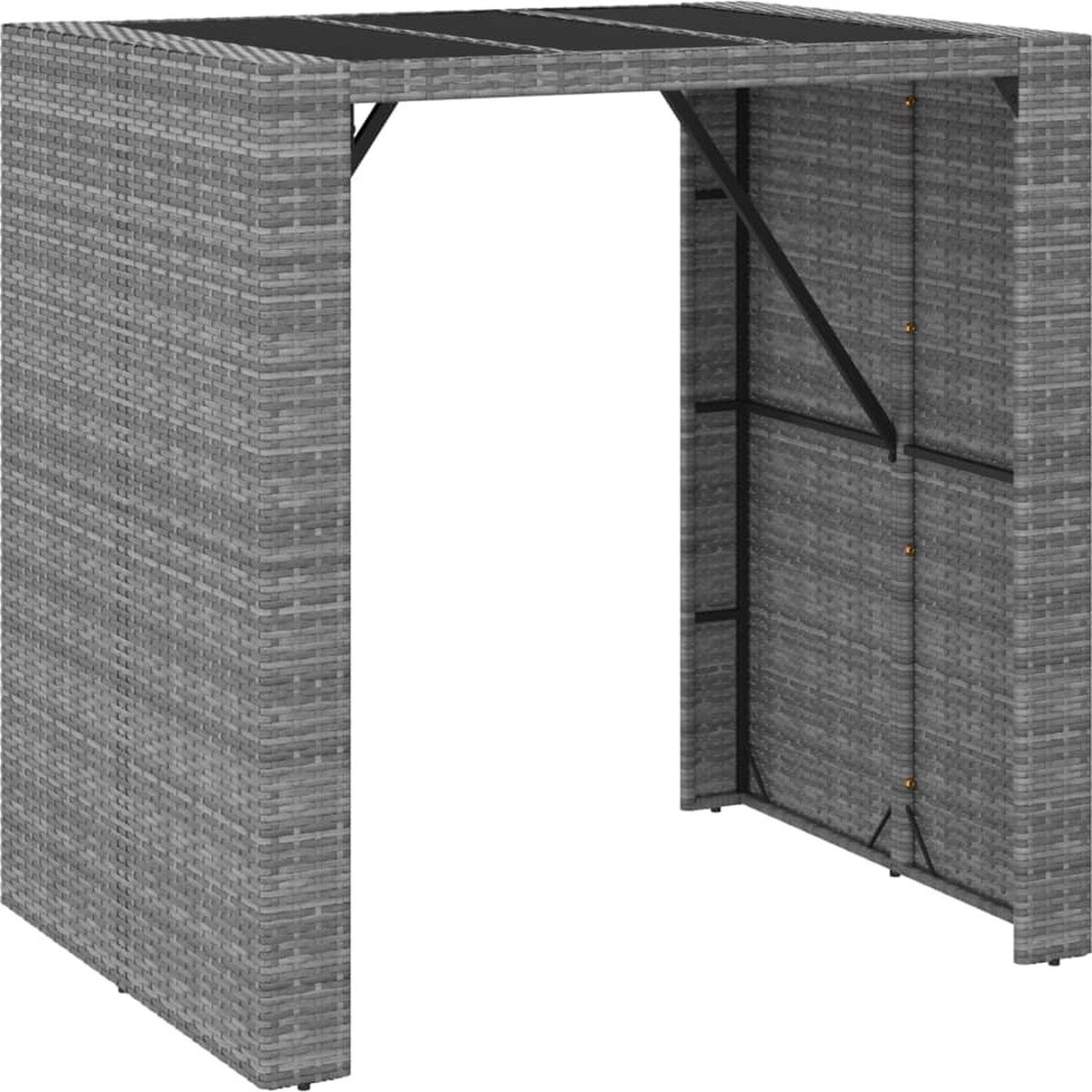 vidaXL 5-delige Tuinbarset met kussens poly rattan - Grijs