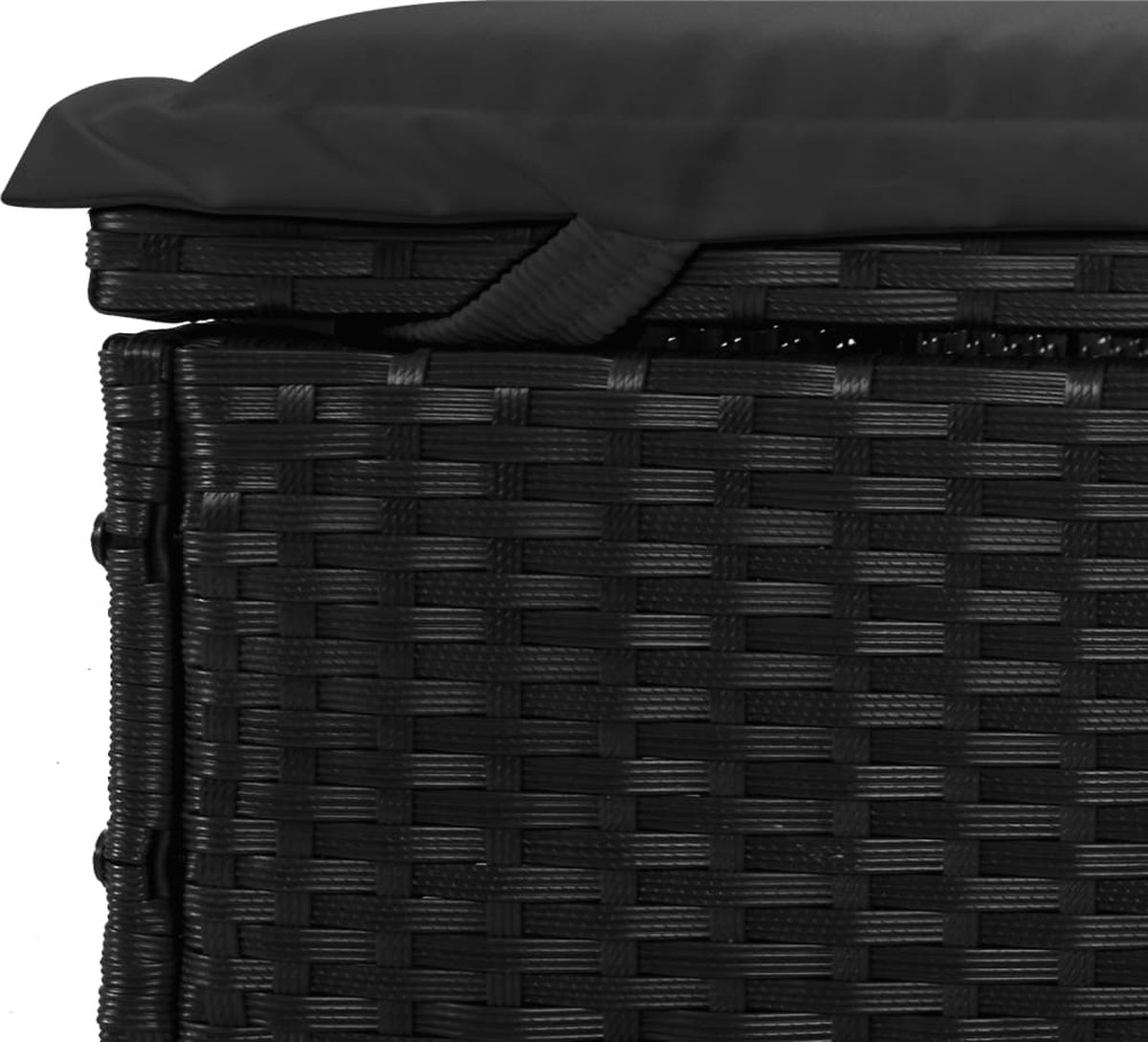 vidaXL Ligbed met kussens 2-persoons poly rattan - Zwart