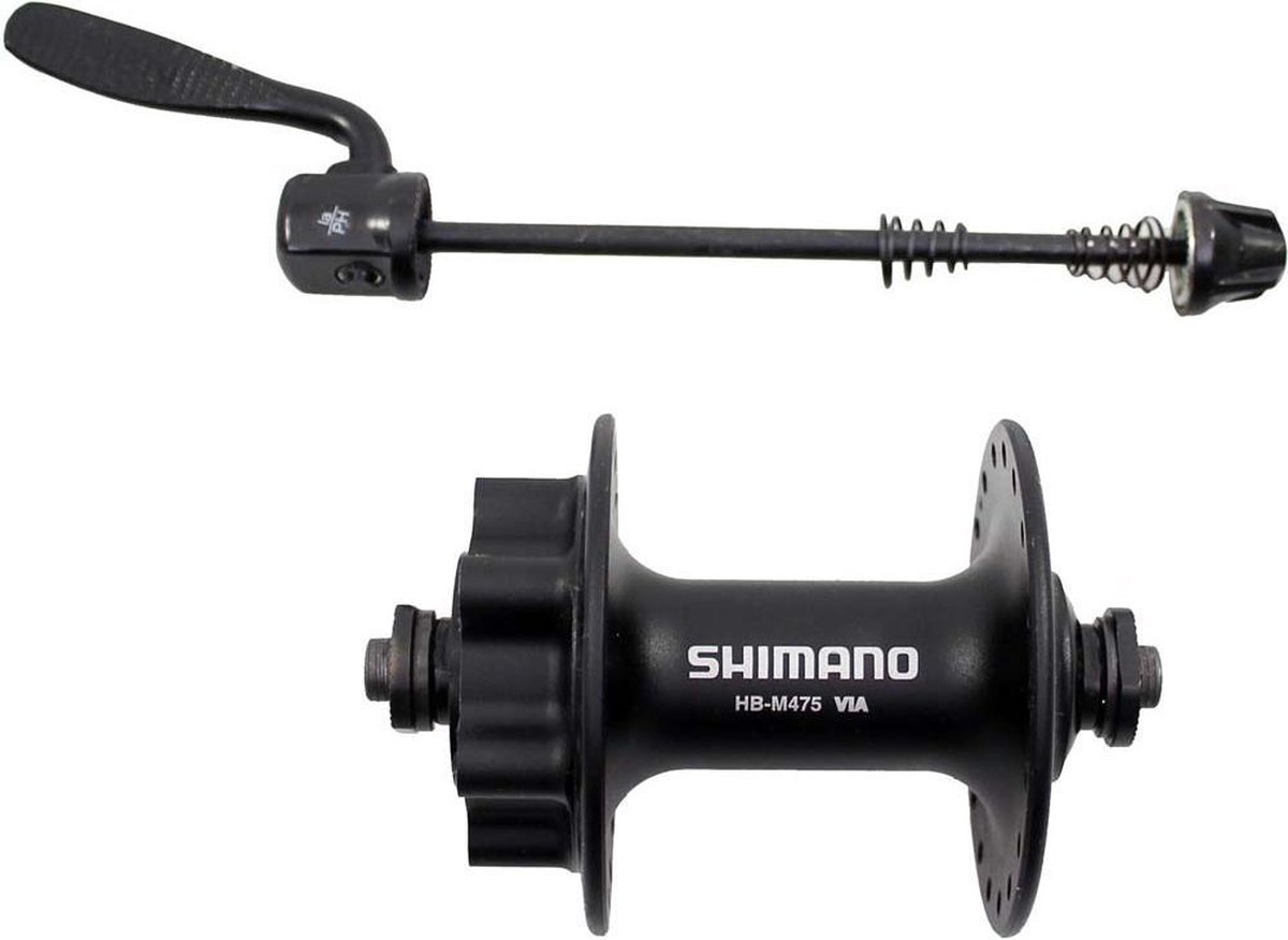 Shimano Voornaaf FH-M475 - 36 gaats - 6 bouts met remschijfbevestiging - zwart