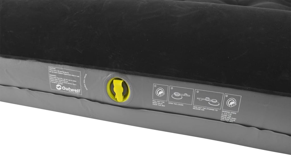 Outwell luchtmatras Classic Single met kussen en pomp en grijs - Zwart