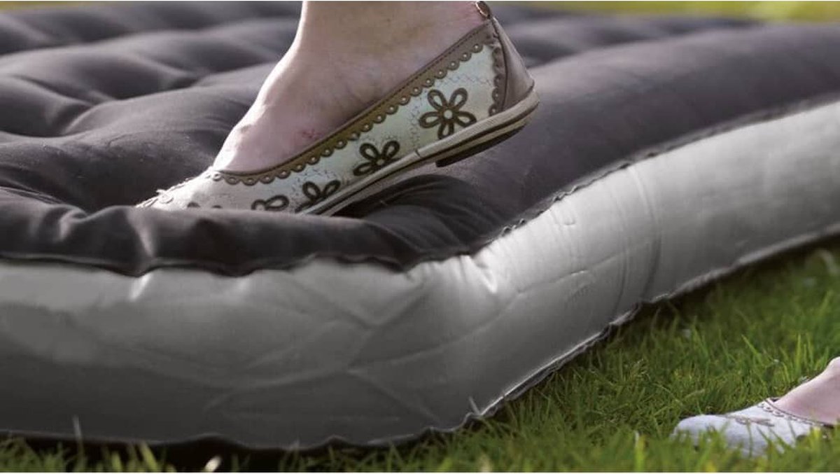 Outwell luchtmatras Classic Single met kussen en pomp en grijs - Zwart
