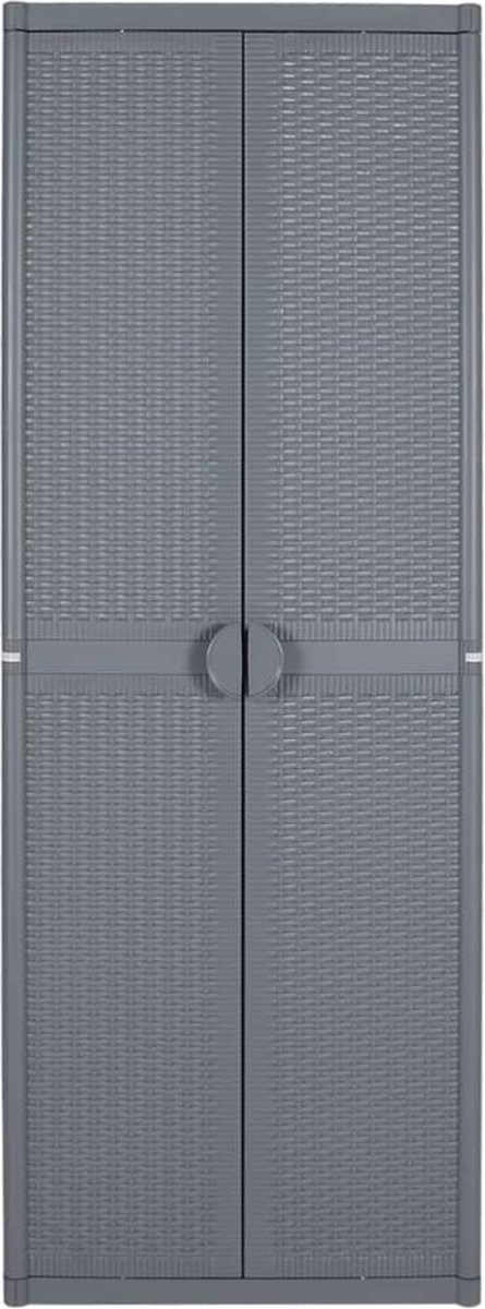 vidaXL Tuinkast 65x45x172 cm PP rattan - Grijs