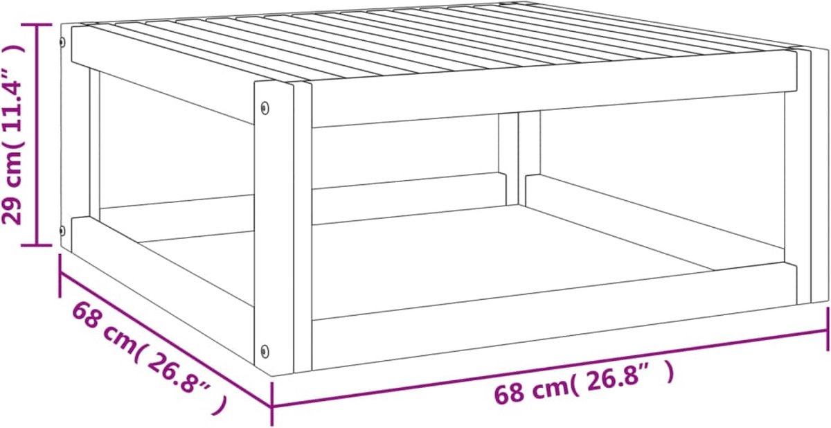 vidaXL 7-delige Loungeset met kussens massief hout taupe - Bruin