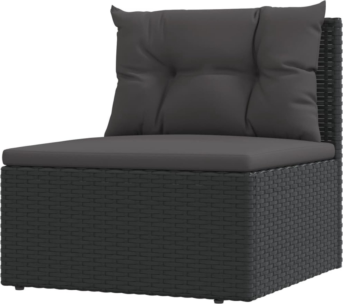 vidaXL 8-delige Loungeset met kussens poly rattan - Zwart