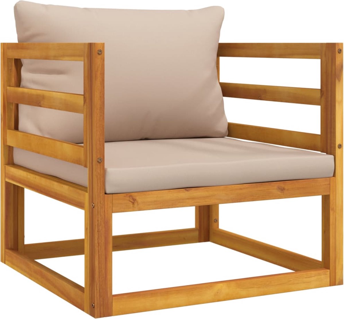 vidaXL 6-delige Loungeset met kussens massief hout taupe - Bruin